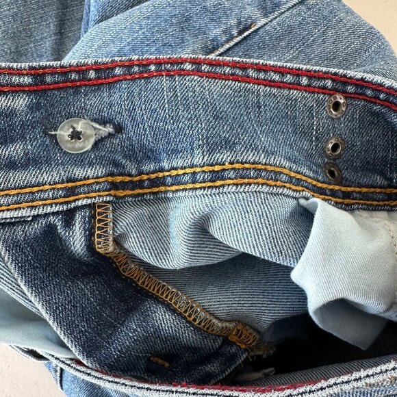 Tommy Hilfiger Hipster Bootcut Y2K Jeans Size 16 Medium Blue Snap Side Closure - Picture 10 of 13